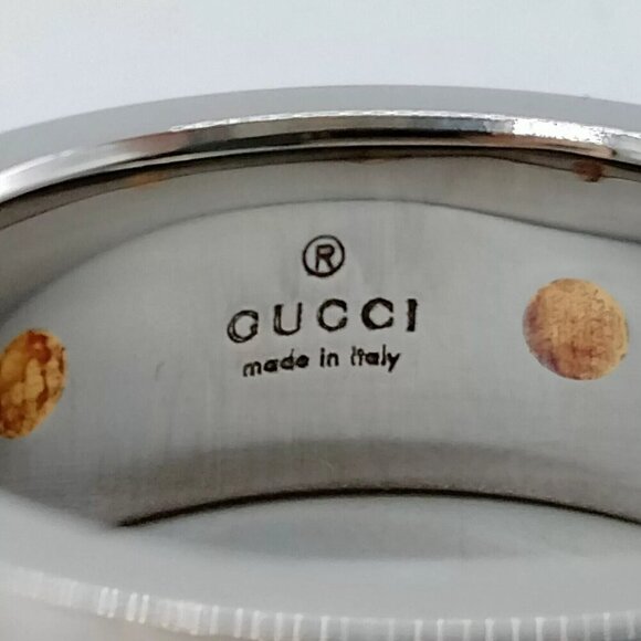 Authentic vintage GUCCI Combi Ring US 4.5-5 Gold Steel K18 - Picture 5 of 8